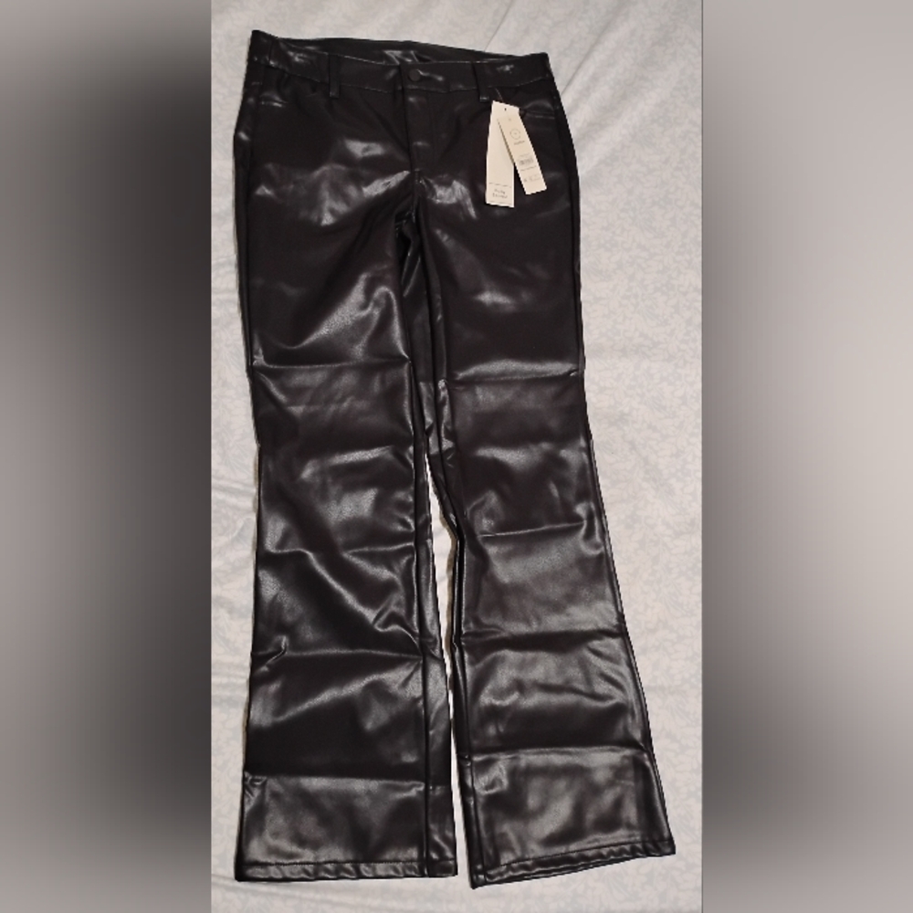 No Boundaries Black Boot Cut Faux Leather Pants
